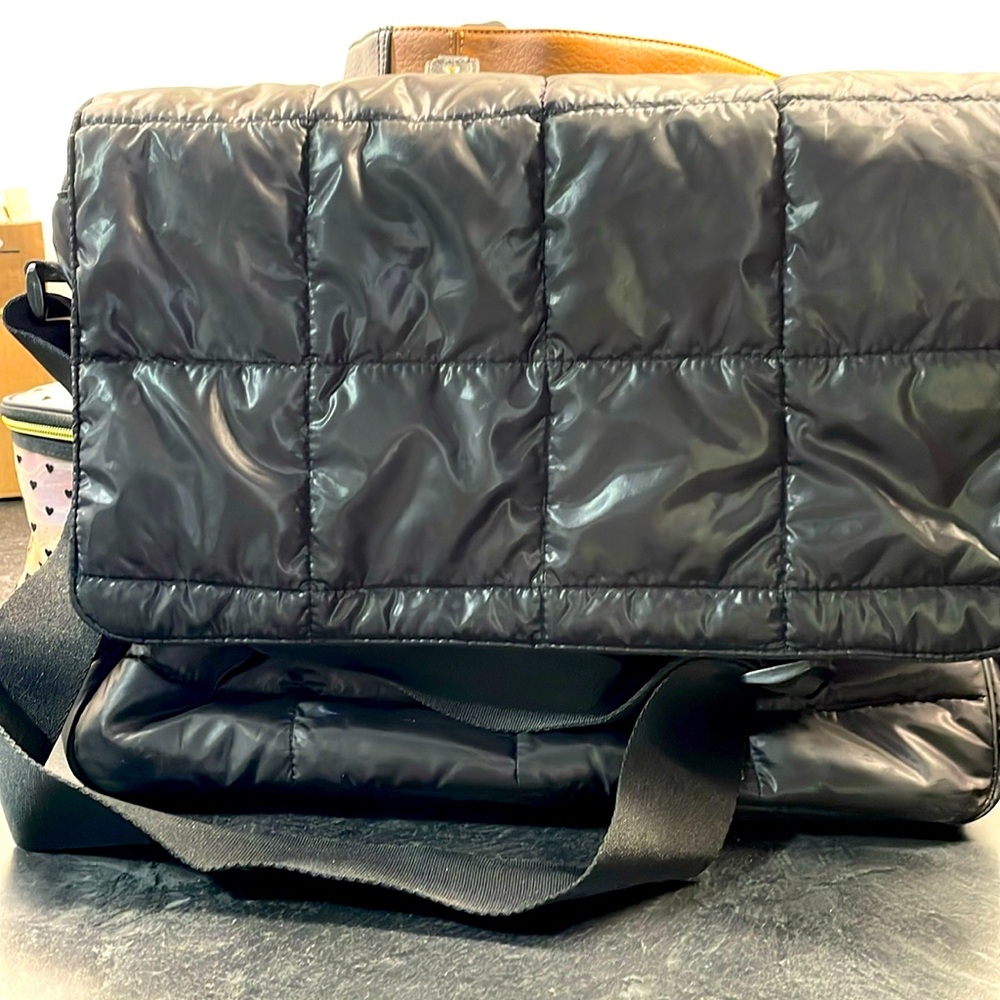 Black Nylon Messenger Bag